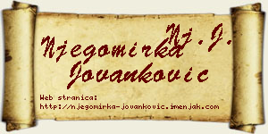 Njegomirka Jovanković vizit kartica